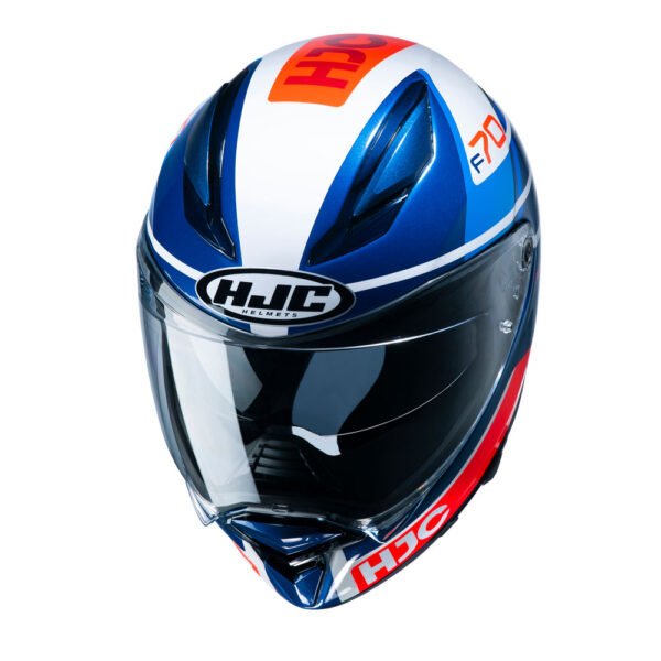 Capacete Hjc F70 Tino Azul Branco E Laranja 56 - Imagem 2