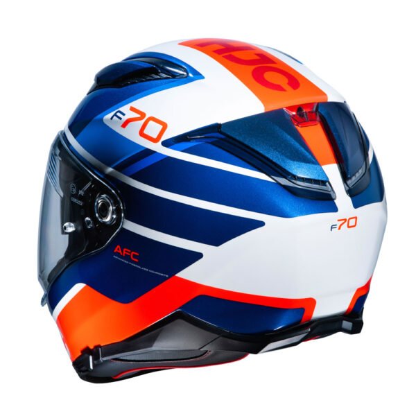 Capacete Hjc F70 Tino Azul Branco E Laranja 56 - Imagem 3