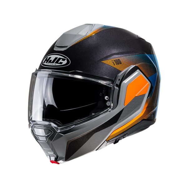 Capacete Hjc I100 180 Beston Cinza Laranja E Azul  58