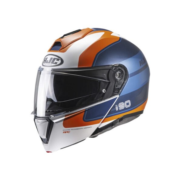 Capacete Hjc I90 Wasco  Azul Laranja E Branco 59