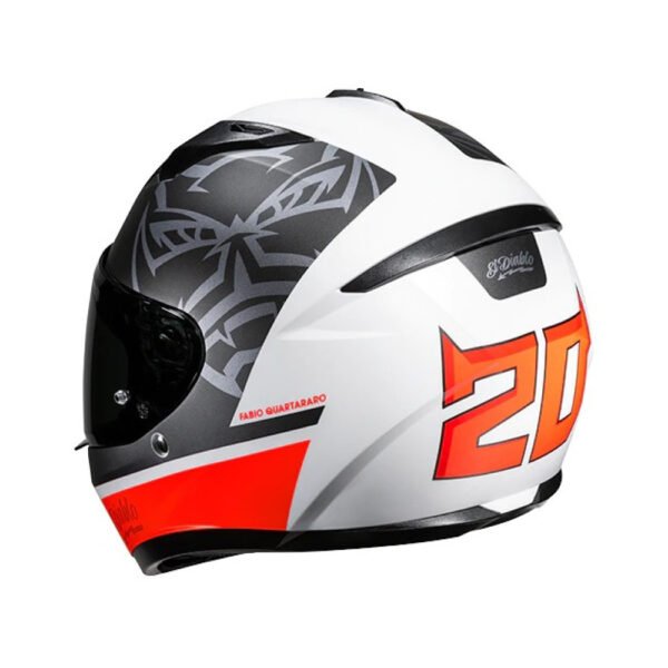 Capacete Hjc C10 Fabio Quartararo Verm Pret Branc 61 - Imagem 3