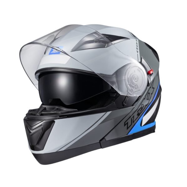 Capacete Texx Esc Gladiator V3 Makan Cinz Azu Bril 58 - Imagem 8