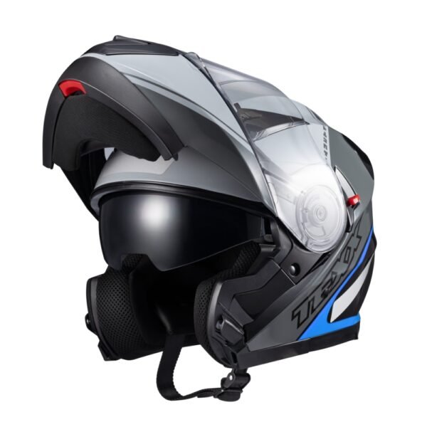 Capacete Texx Esc Gladiator V3 Makan Cinz Azu Bril 58 - Imagem 9
