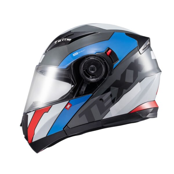 Capacete Texx Esc Gladiator V3 Reisen Azu Verm Branc Bril 58 - Imagem 3