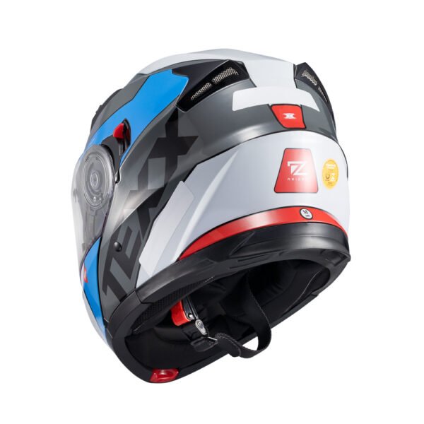 Capacete Texx Esc Gladiator V3 Reisen Azu Verm Branc Bril 58 - Imagem 4