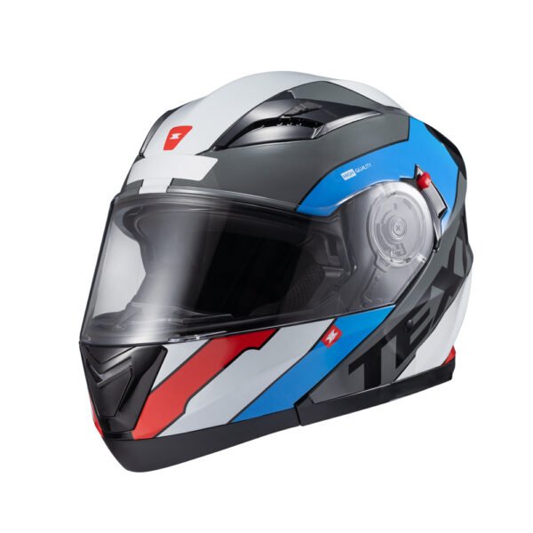 Capacete Texx Esc Gladiator V3 Reisen Azu Verm Branc Bril 58 - Imagem 7