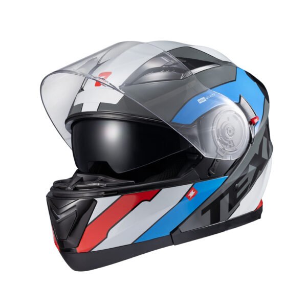 Capacete Texx Esc Gladiator V3 Reisen Azu Verm Branc Bril 58 - Imagem 8