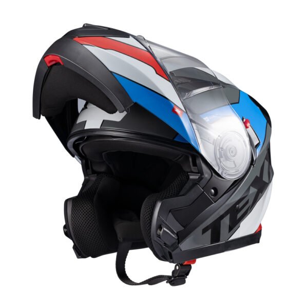 Capacete Texx Esc Gladiator V3 Reisen Azu Verm Branc Bril 58 - Imagem 10