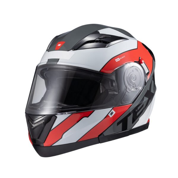 Capacete Texx Esc Gladiator V3 Reisen Verm Branc Bril 56 - Imagem 7