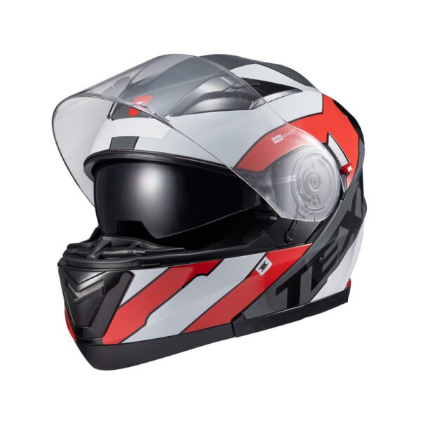 Capacete Texx Esc Gladiator V3 Reisen Verm Branc Bril 56 - Imagem 8