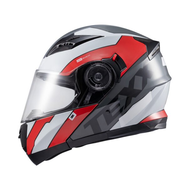 Capacete Texx Esc Gladiator V3 Reisen Verm Branc Bril 62 - Imagem 3