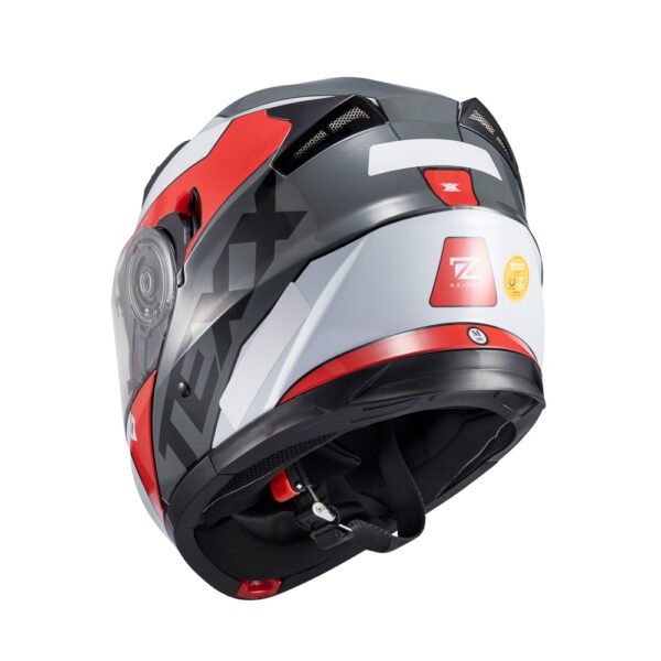 Capacete Texx Esc Gladiator V3 Reisen Verm Branc Bril 62 - Imagem 4