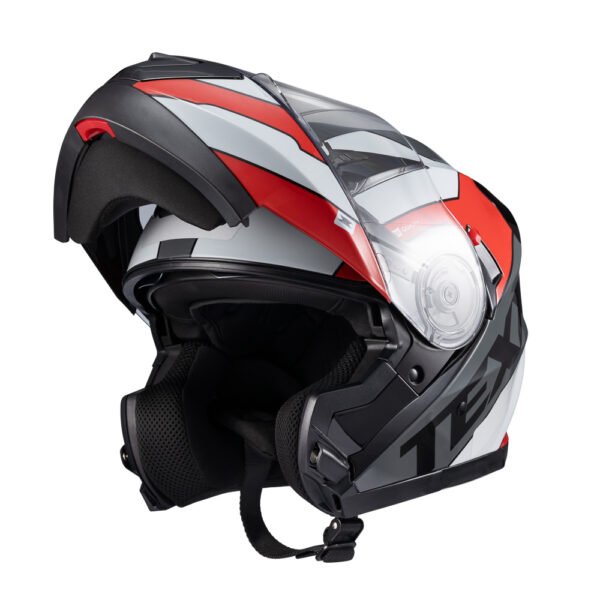 Capacete Texx Esc Gladiator V3 Reisen Verm Branc Bril 62 - Imagem 10