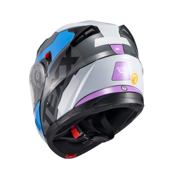 Capacete Texx Esc Gladiator V3 Reisen Azu Ros Branc Bril 58 - Imagem 4