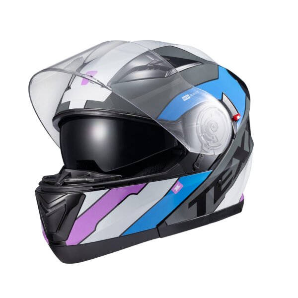 Capacete Texx Esc Gladiator V3 Reisen Azu Ros Branc Bril 58 - Imagem 8