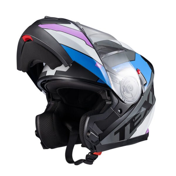 Capacete Texx Esc Gladiator V3 Reisen Azu Ros Branc Bril 58 - Imagem 10