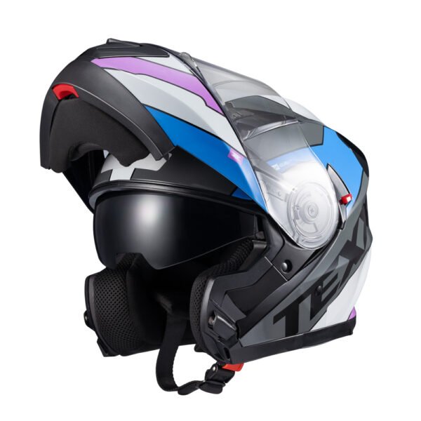 Capacete Texx Esc Gladiator V3 Reisen Azu Ros Branc 60 - Imagem 9
