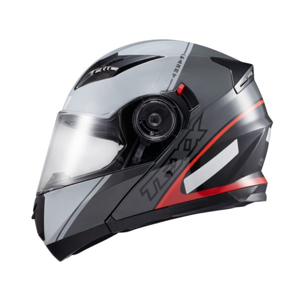 Capacete Texx Esc Gladiator V3 Makan Cinz Verm Bril 62 - Imagem 3