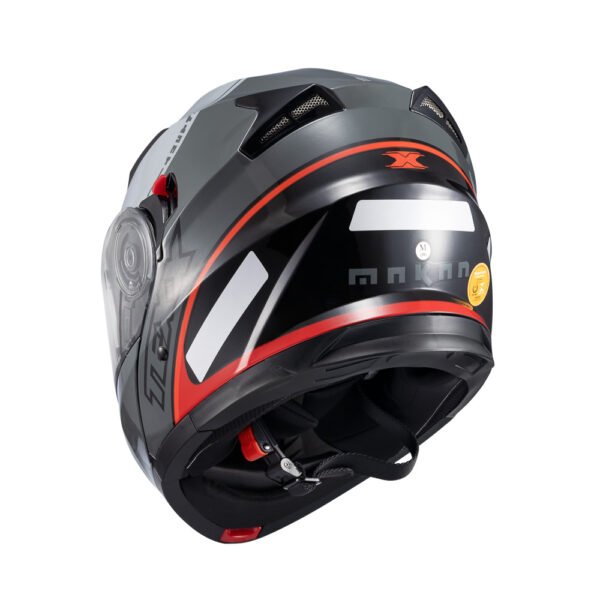 Capacete Texx Esc Gladiator V3 Makan Cinz Verm Bril 62 - Imagem 4