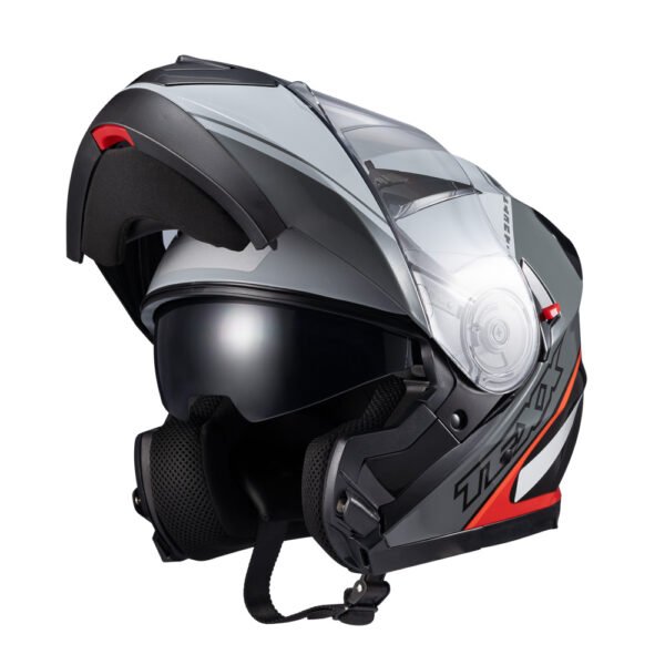 Capacete Texx Esc Gladiator V3 Makan Cinz Verm Bril 62 - Imagem 9