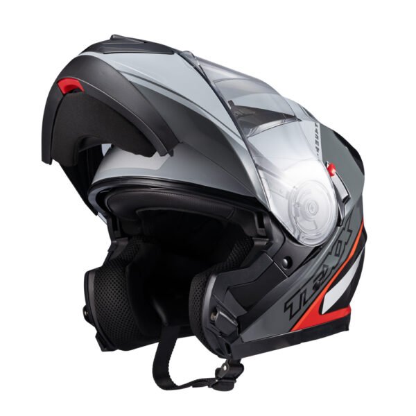 Capacete Texx Esc Gladiator V3 Makan Cinz Verm Bril 62 - Imagem 10