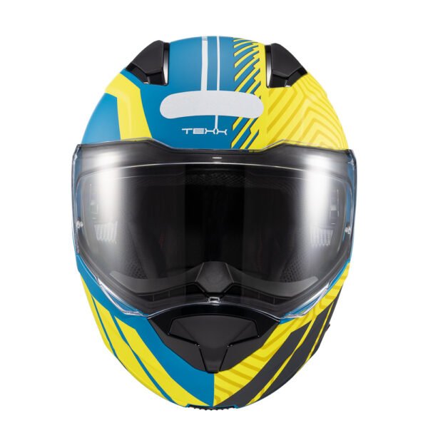Capacete Texx Escam Kratos Cyber Azu Verd Fosc 58