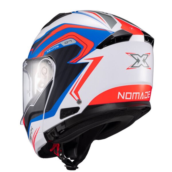 Capacete Texx Escam Kratos Nomade Branc Azu Verm Bril 60 - Imagem 3