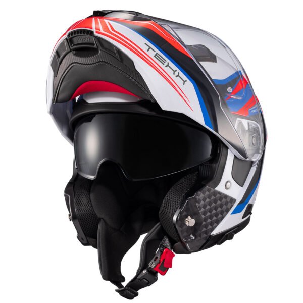 Capacete Texx Escam Kratos Nomade Branc Azu Verm Bril 60 - Imagem 7