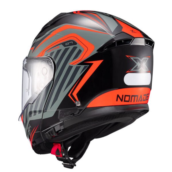 Capacete Texx Escam Kratos Nomade Pret Verm Cinz Bril 60 - Imagem 3