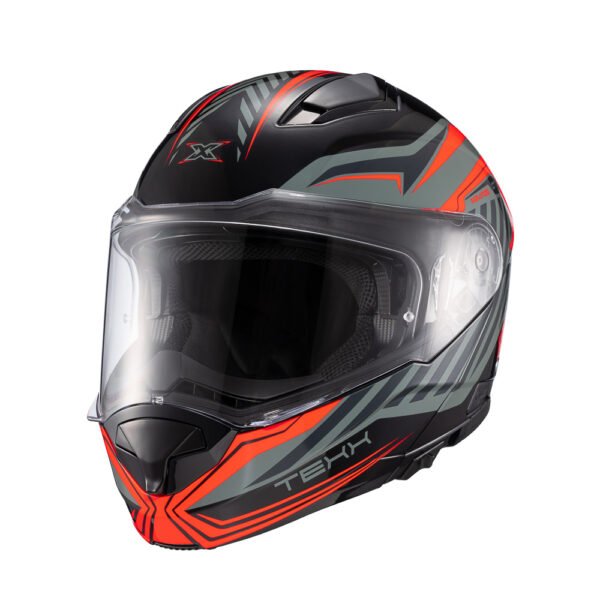 Capacete Texx Escam Kratos Nomade Pret Verm Cinz Bril 60 - Imagem 5