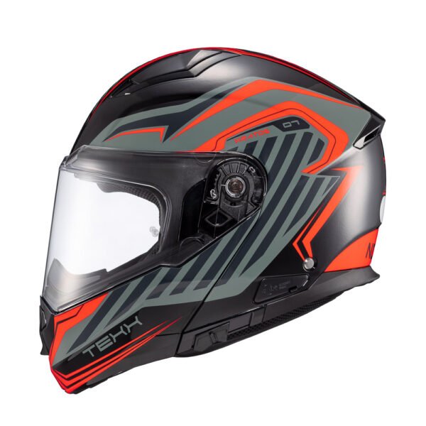 Capacete Texx Escam Kratos Nomade Pret Verm Cinz Bril 61 - Imagem 2