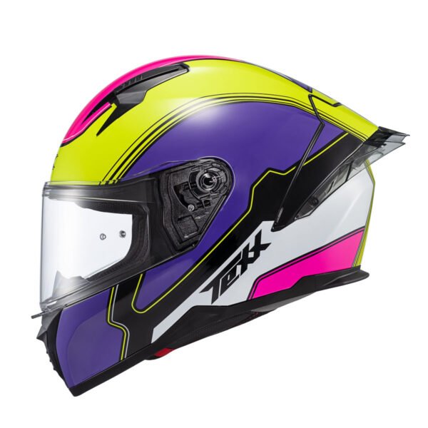 Capacete Texx Fecha Raptor Hornet Verd Rox Branc Ros Bril 56 - Imagem 2