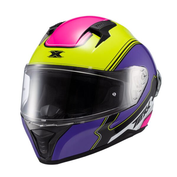 Capacete Texx Fecha Raptor Hornet Verd Rox Branc Ros Bril 60 - Imagem 5
